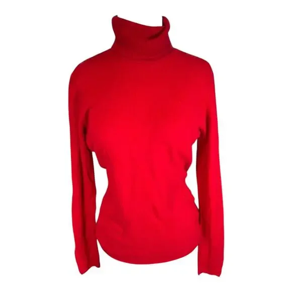 Neiman Marcus 100% Cashmere Red Turtleneck Sweater (Size [insert]) - Picture 10 of 10